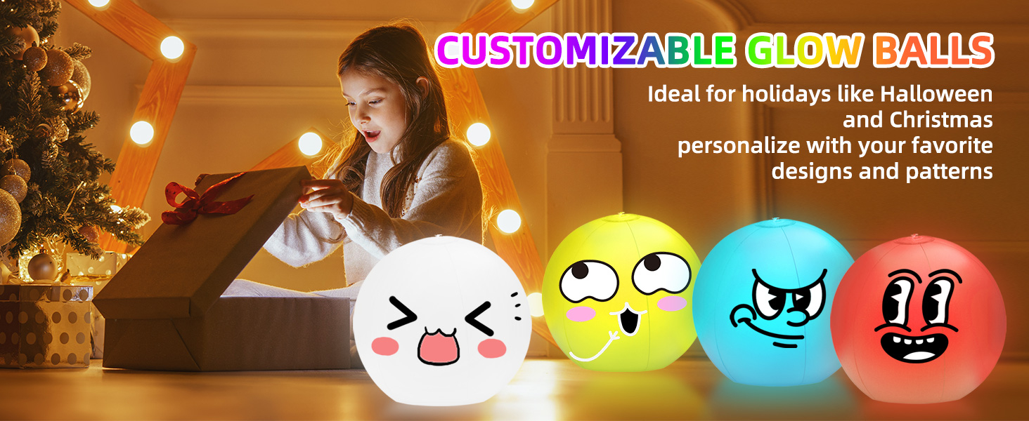 4 Pack Light-Up Beach Balls 