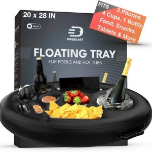 Premium Floating Drink Holder for Pool, Hot Tub Accessories for Adults - Holds Up to 50 LBS - Fun Swimming Pool Accessories for Adults, Cool and Unique Drink Floaties