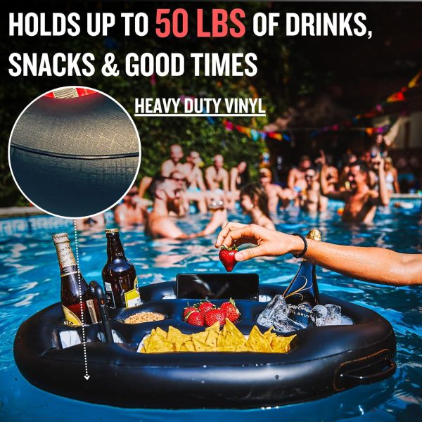 Premium Floating Drink Holder for Pool, Hot Tub Accessories for Adults - Holds Up to 50 LBS - Fun Swimming Pool Accessories for Adults, Cool and Unique Drink Floaties - Image 4