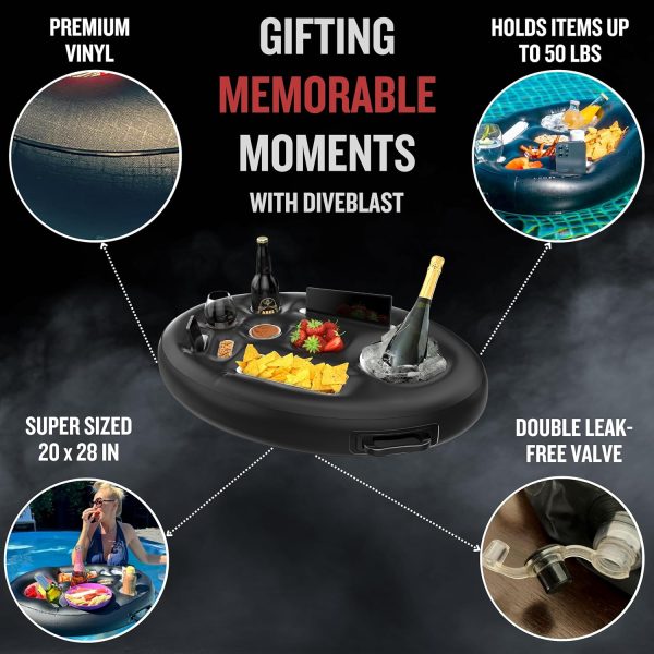 Premium Floating Drink Holder for Pool, Hot Tub Accessories for Adults - Holds Up to 50 LBS - Fun Swimming Pool Accessories for Adults, Cool and Unique Drink Floaties - Image 7