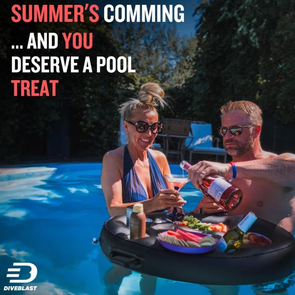 Premium Floating Drink Holder for Pool, Hot Tub Accessories for Adults - Holds Up to 50 LBS - Fun Swimming Pool Accessories for Adults, Cool and Unique Drink Floaties - Image 9