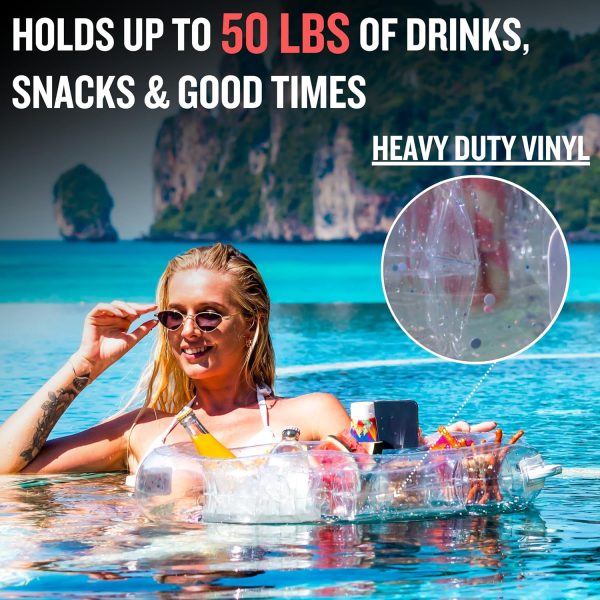 Premium Floating Drink Holder for Pool, Hot Tub Accessories for Adults - Holds Up to 50 LBS - Fun Swimming Pool Accessories for Adults, Cool and Unique Drink Floaties - Image 13