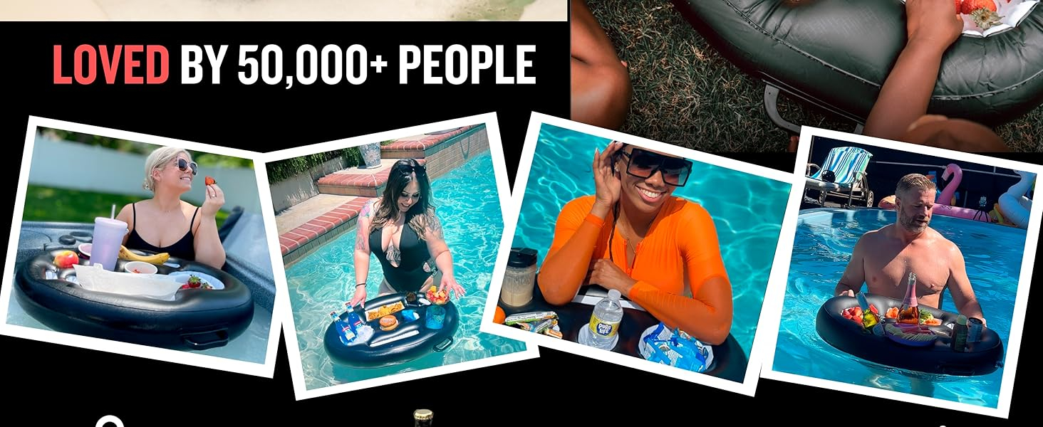 inflatable floating cooler floaty floating pool tray for food and drinks pool beverage floats