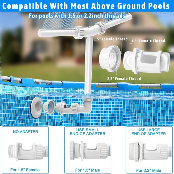 MILYN Pool Fountain, Dual Spray Swimming Pool Accessories for Above Ground/Inground Pools, 2-in-1 Adjustable Pool Fountains for Above Ground Pool, Garden Sprinkle Feature Outdoor Decor - Image 3