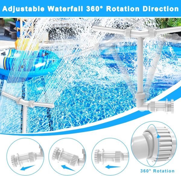 MILYN Pool Fountain, Dual Spray Swimming Pool Accessories for Above Ground/Inground Pools, 2-in-1 Adjustable Pool Fountains for Above Ground Pool, Garden Sprinkle Feature Outdoor Decor - Image 4