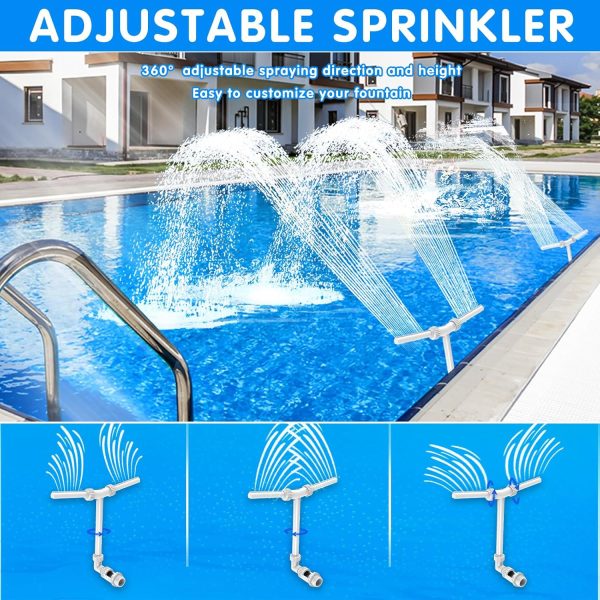 MILYN Pool Fountain, Dual Spray Swimming Pool Accessories for Above Ground/Inground Pools, 2-in-1 Adjustable Pool Fountains for Above Ground Pool, Garden Sprinkle Feature Outdoor Decor - Image 5