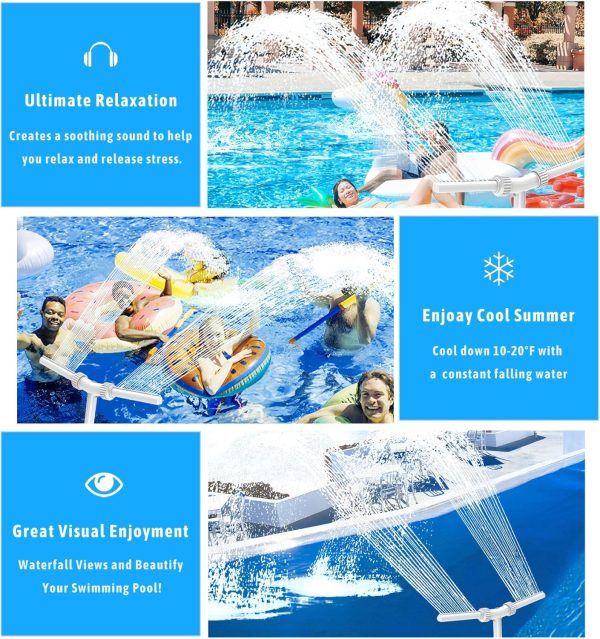 MILYN Pool Fountain, Dual Spray Swimming Pool Accessories for Above Ground/Inground Pools, 2-in-1 Adjustable Pool Fountains for Above Ground Pool, Garden Sprinkle Feature Outdoor Decor - Image 7
