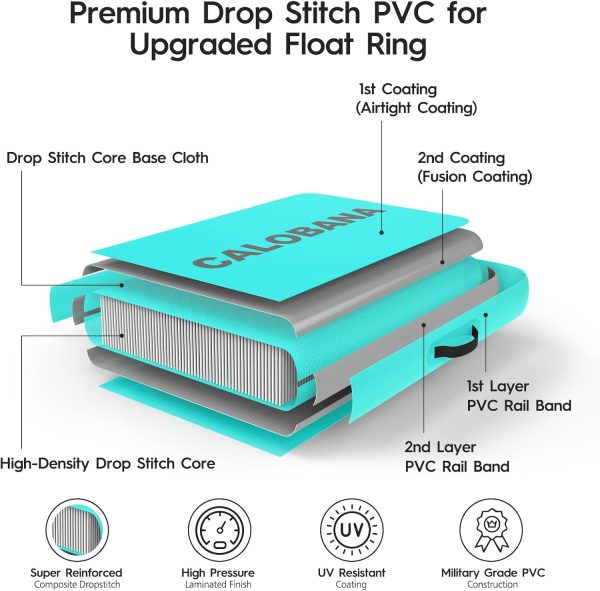 Round Floating Ring Inflatable Water Hammock Heavy Duty River Floats Lake Raft for Adults Tanning Pool Lounger Float Island Platform Pad Mat for Party - Image 4