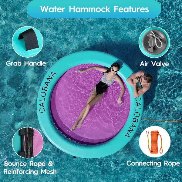 Round Floating Ring Inflatable Water Hammock Heavy Duty River Floats Lake Raft for Adults Tanning Pool Lounger Float Island Platform Pad Mat for Party - Image 5