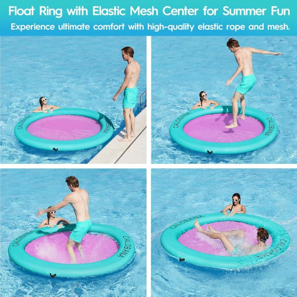 Round Floating Ring Inflatable Water Hammock Heavy Duty River Floats Lake Raft for Adults Tanning Pool Lounger Float Island Platform Pad Mat for Party - Image 6