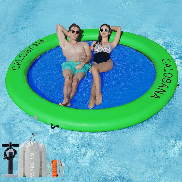 Round Floating Ring Inflatable Water Hammock Heavy Duty River Floats Lake Raft for Adults Tanning Pool Lounger Float Island Platform Pad Mat for Party - Image 7