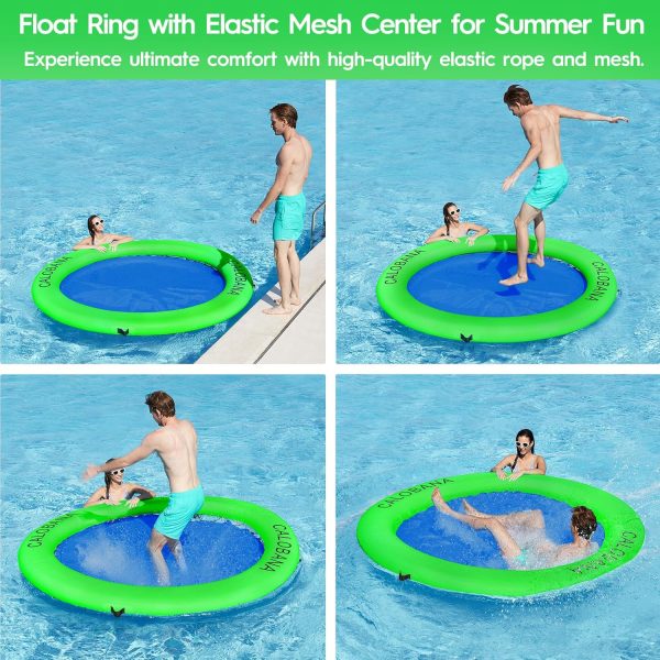 Round Floating Ring Inflatable Water Hammock Heavy Duty River Floats Lake Raft for Adults Tanning Pool Lounger Float Island Platform Pad Mat for Party - Image 10