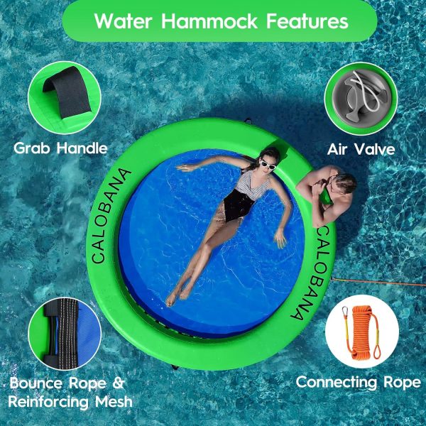 Round Floating Ring Inflatable Water Hammock Heavy Duty River Floats Lake Raft for Adults Tanning Pool Lounger Float Island Platform Pad Mat for Party - Image 11