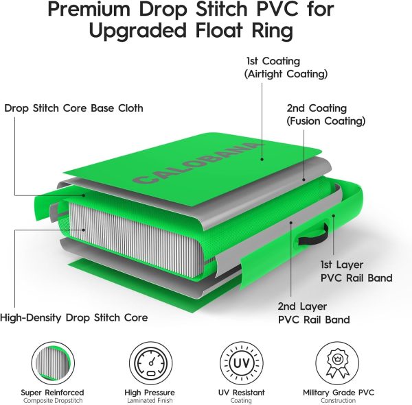 Round Floating Ring Inflatable Water Hammock Heavy Duty River Floats Lake Raft for Adults Tanning Pool Lounger Float Island Platform Pad Mat for Party - Image 12