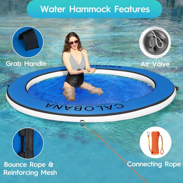 Round Floating Ring Inflatable Water Hammock Heavy Duty River Floats Lake Raft for Adults Tanning Pool Lounger Float Island Platform Pad Mat for Party - Image 17