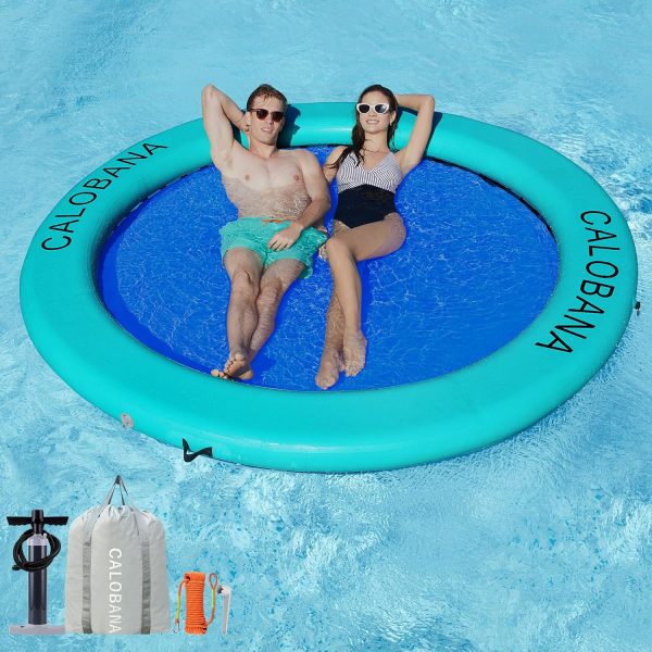 Round Floating Ring Inflatable Water Hammock Heavy Duty River Floats Lake Raft for Adults Tanning Pool Lounger Float Island Platform Pad Mat for Party - Image 19