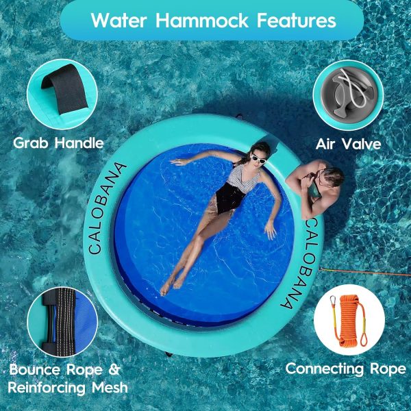 Round Floating Ring Inflatable Water Hammock Heavy Duty River Floats Lake Raft for Adults Tanning Pool Lounger Float Island Platform Pad Mat for Party - Image 21