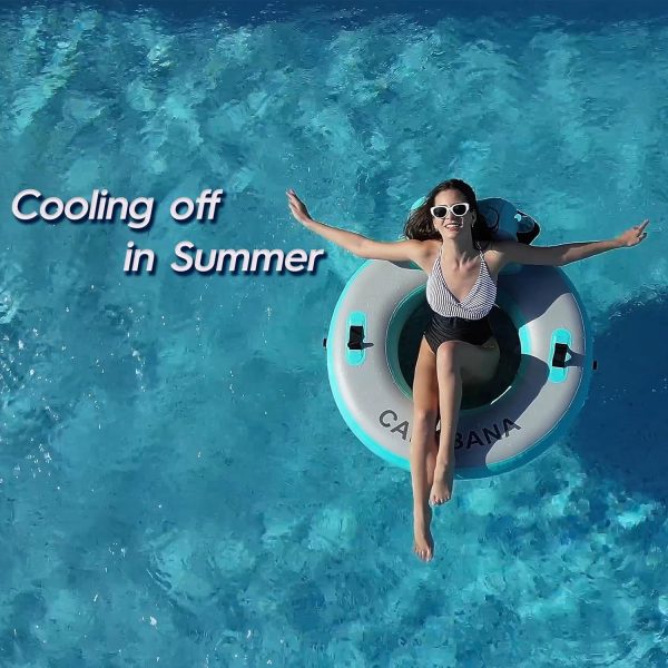 Round Floating Ring Inflatable Water Hammock Heavy Duty River Floats Lake Raft for Adults Tanning Pool Lounger Float Island Platform Pad Mat for Party - Image 26