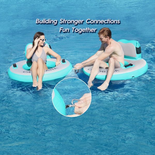 Round Floating Ring Inflatable Water Hammock Heavy Duty River Floats Lake Raft for Adults Tanning Pool Lounger Float Island Platform Pad Mat for Party - Image 28