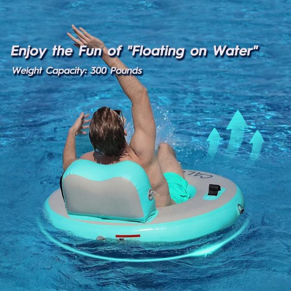 Round Floating Ring Inflatable Water Hammock Heavy Duty River Floats Lake Raft for Adults Tanning Pool Lounger Float Island Platform Pad Mat for Party - Image 30