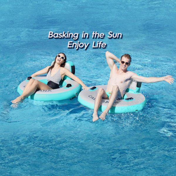 Round Floating Ring Inflatable Water Hammock Heavy Duty River Floats Lake Raft for Adults Tanning Pool Lounger Float Island Platform Pad Mat for Party - Image 31