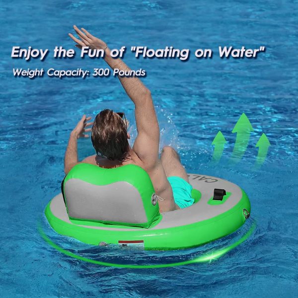 Round Floating Ring Inflatable Water Hammock Heavy Duty River Floats Lake Raft for Adults Tanning Pool Lounger Float Island Platform Pad Mat for Party - Image 38