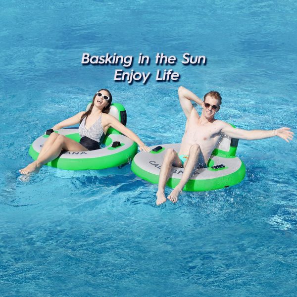 Round Floating Ring Inflatable Water Hammock Heavy Duty River Floats Lake Raft for Adults Tanning Pool Lounger Float Island Platform Pad Mat for Party - Image 39