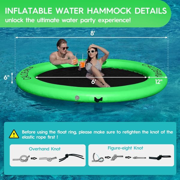 Round Floating Ring Inflatable Water Hammock Heavy Duty River Floats Lake Raft for Adults Tanning Pool Lounger Float Island Platform Pad Mat for Party - Image 41
