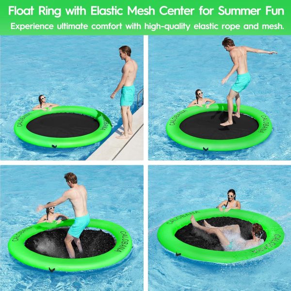 Round Floating Ring Inflatable Water Hammock Heavy Duty River Floats Lake Raft for Adults Tanning Pool Lounger Float Island Platform Pad Mat for Party - Image 44