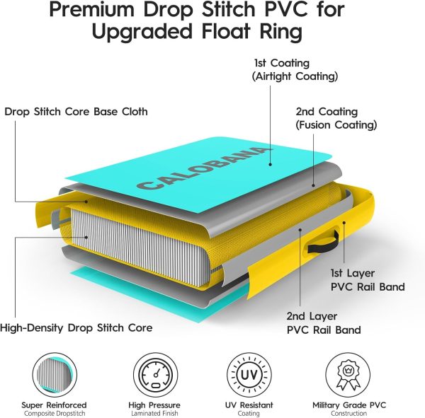 Round Floating Ring Inflatable Water Hammock Heavy Duty River Floats Lake Raft for Adults Tanning Pool Lounger Float Island Platform Pad Mat for Party - Image 48