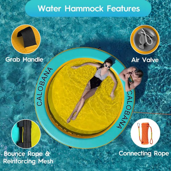 Round Floating Ring Inflatable Water Hammock Heavy Duty River Floats Lake Raft for Adults Tanning Pool Lounger Float Island Platform Pad Mat for Party - Image 49