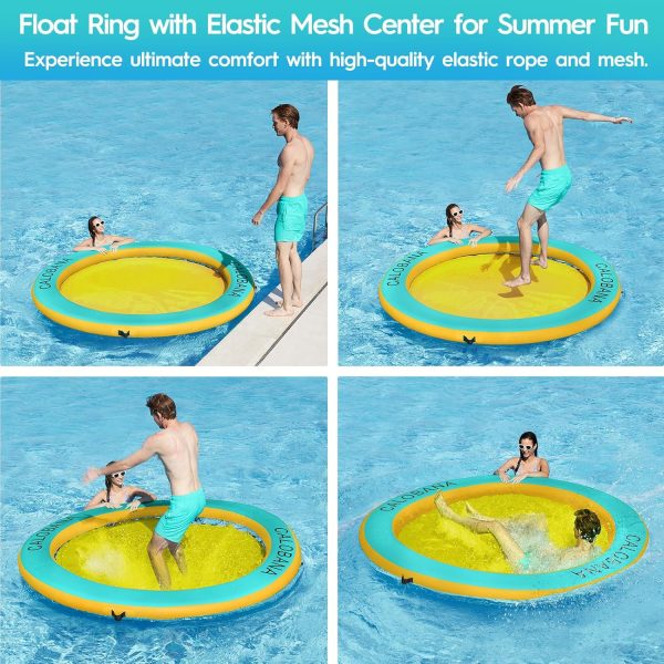 Round Floating Ring Inflatable Water Hammock Heavy Duty River Floats Lake Raft for Adults Tanning Pool Lounger Float Island Platform Pad Mat for Party - Image 50