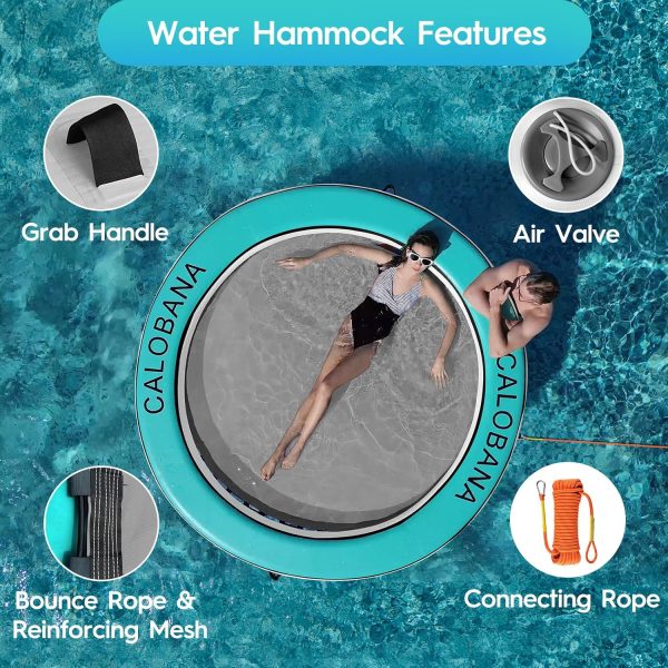 Round Floating Ring Inflatable Water Hammock Heavy Duty River Floats Lake Raft for Adults Tanning Pool Lounger Float Island Platform Pad Mat for Party - Image 55