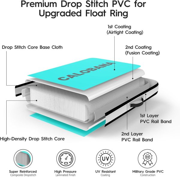 Round Floating Ring Inflatable Water Hammock Heavy Duty River Floats Lake Raft for Adults Tanning Pool Lounger Float Island Platform Pad Mat for Party - Image 56