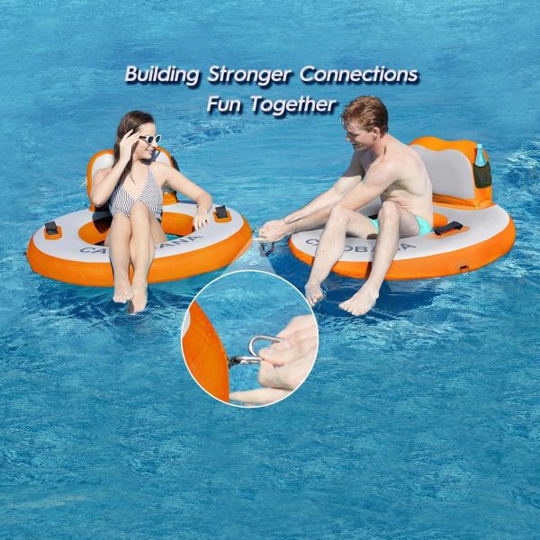 Round Floating Ring Inflatable Water Hammock Heavy Duty River Floats Lake Raft for Adults Tanning Pool Lounger Float Island Platform Pad Mat for Party - Image 63