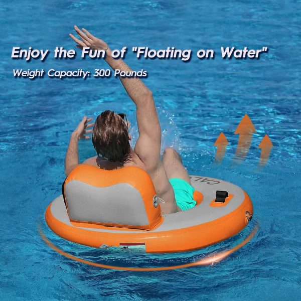 Round Floating Ring Inflatable Water Hammock Heavy Duty River Floats Lake Raft for Adults Tanning Pool Lounger Float Island Platform Pad Mat for Party - Image 64