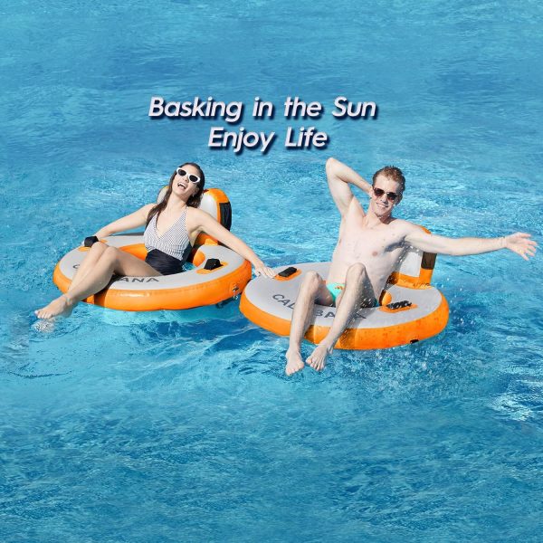 Round Floating Ring Inflatable Water Hammock Heavy Duty River Floats Lake Raft for Adults Tanning Pool Lounger Float Island Platform Pad Mat for Party - Image 65