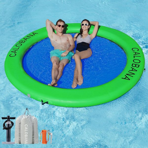 Round Floating Ring Inflatable Water Hammock Heavy Duty River Floats Lake Raft for Adults Tanning Pool Lounger Float Island Platform Pad Mat for Party - Image 66