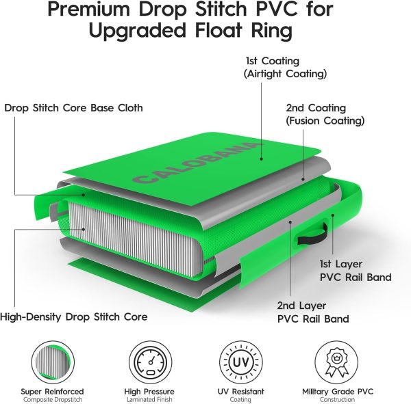 Round Floating Ring Inflatable Water Hammock Heavy Duty River Floats Lake Raft for Adults Tanning Pool Lounger Float Island Platform Pad Mat for Party - Image 70