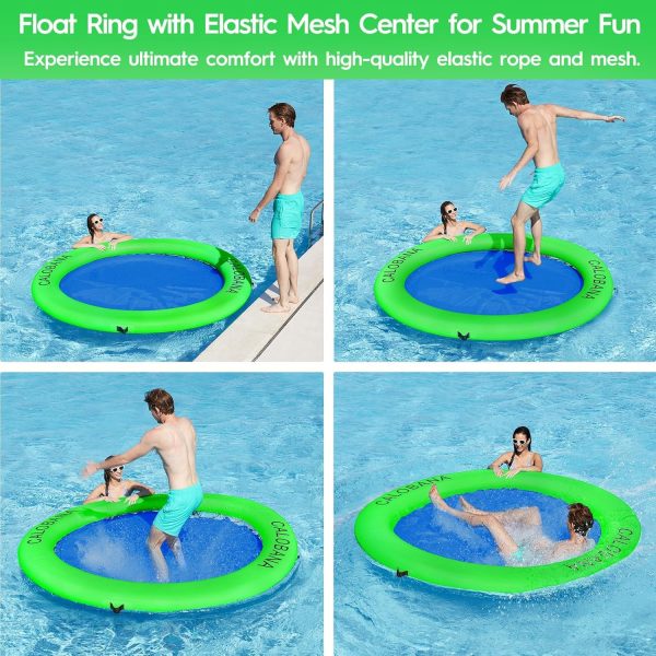 Round Floating Ring Inflatable Water Hammock Heavy Duty River Floats Lake Raft for Adults Tanning Pool Lounger Float Island Platform Pad Mat for Party - Image 71