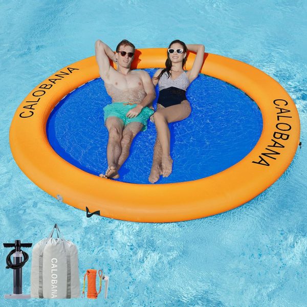 Round Floating Ring Inflatable Water Hammock Heavy Duty River Floats Lake Raft for Adults Tanning Pool Lounger Float Island Platform Pad Mat for Party - Image 72