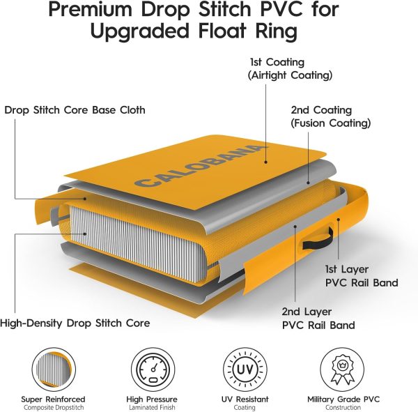 Round Floating Ring Inflatable Water Hammock Heavy Duty River Floats Lake Raft for Adults Tanning Pool Lounger Float Island Platform Pad Mat for Party - Image 75