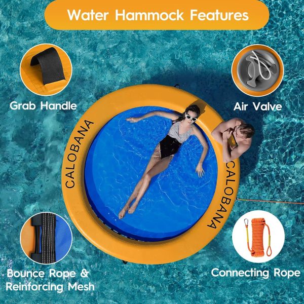 Round Floating Ring Inflatable Water Hammock Heavy Duty River Floats Lake Raft for Adults Tanning Pool Lounger Float Island Platform Pad Mat for Party - Image 76