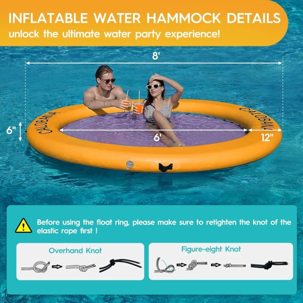 Round Floating Ring Inflatable Water Hammock Heavy Duty River Floats Lake Raft for Adults Tanning Pool Lounger Float Island Platform Pad Mat for Party - Image 79