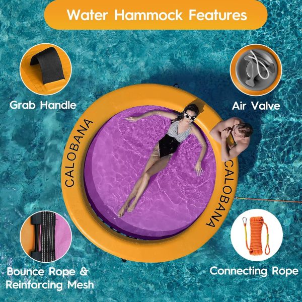 Round Floating Ring Inflatable Water Hammock Heavy Duty River Floats Lake Raft for Adults Tanning Pool Lounger Float Island Platform Pad Mat for Party - Image 81