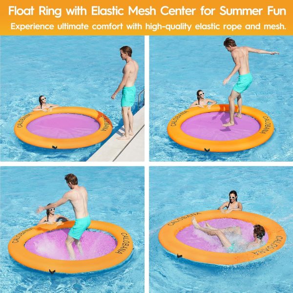 Round Floating Ring Inflatable Water Hammock Heavy Duty River Floats Lake Raft for Adults Tanning Pool Lounger Float Island Platform Pad Mat for Party - Image 82