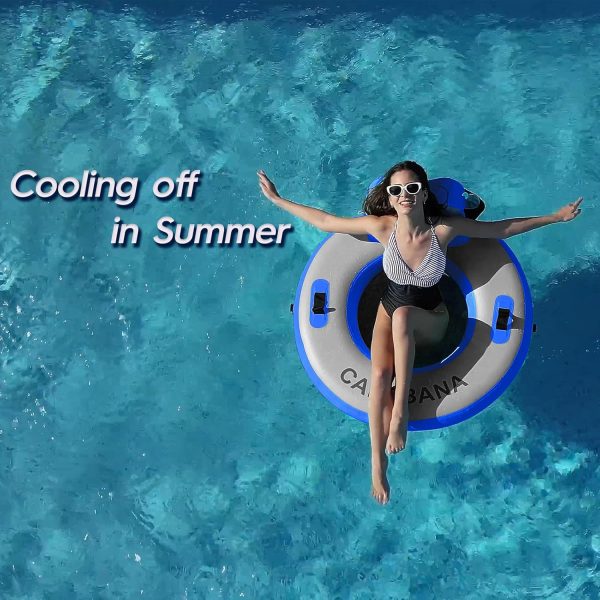 Round Floating Ring Inflatable Water Hammock Heavy Duty River Floats Lake Raft for Adults Tanning Pool Lounger Float Island Platform Pad Mat for Party - Image 87