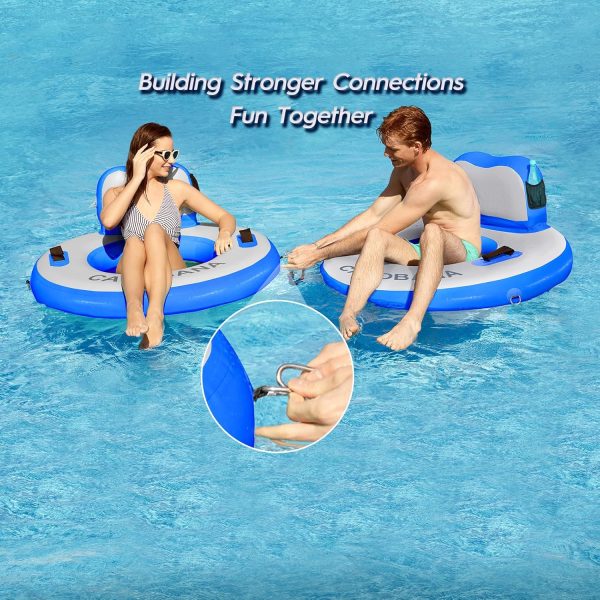 Round Floating Ring Inflatable Water Hammock Heavy Duty River Floats Lake Raft for Adults Tanning Pool Lounger Float Island Platform Pad Mat for Party - Image 89