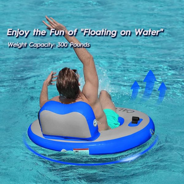 Round Floating Ring Inflatable Water Hammock Heavy Duty River Floats Lake Raft for Adults Tanning Pool Lounger Float Island Platform Pad Mat for Party - Image 90