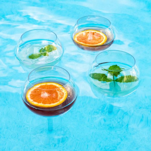 Floating Wine Glasses for Pool - Shatterproof Poolside Stemmed Wine Glasses (18 Oz, Set of 2) - Outdoor Tritan Plastic - Image 2